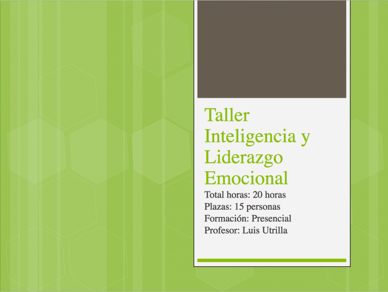 Taller de inteligencia y liderazgo emocional